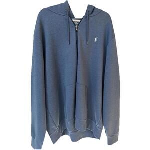 Double-Knit Full-Zip Hoodie Polo Ralph Lauren 2XL Blue New